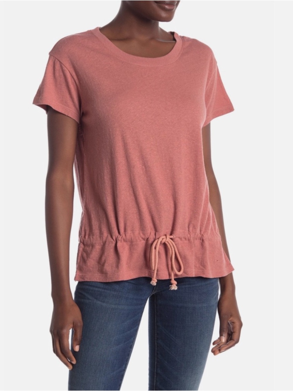 Madewell Short Sleeve Drawstring Top- Antique Rose